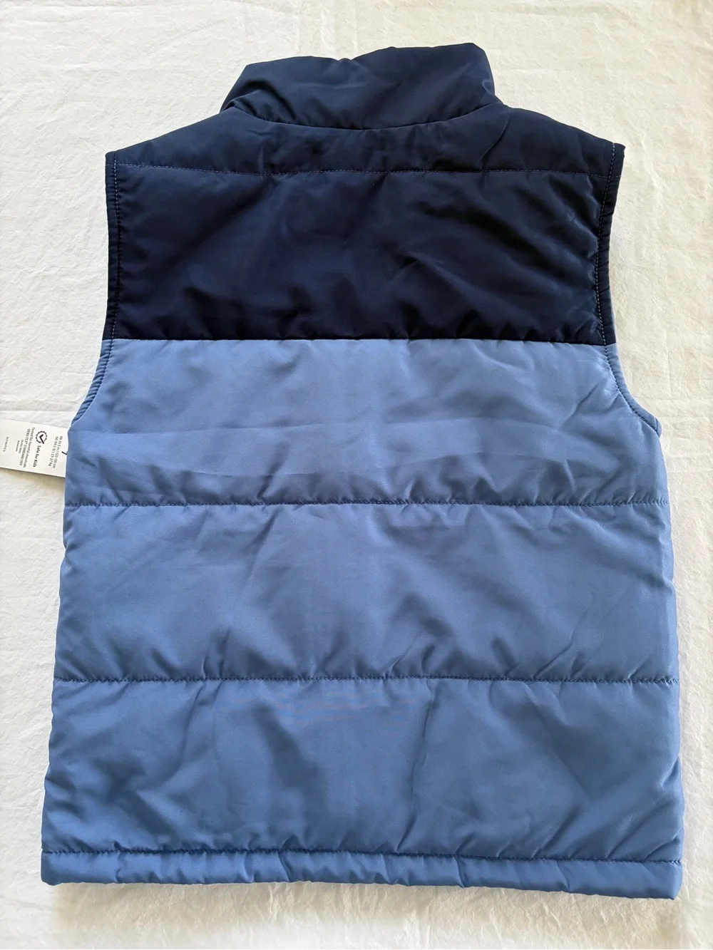 NWT OshKosh B'gosh Boys Size 7 Blue Two-Tone Colorblock Puffer Vest Jacket $38